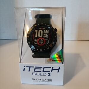New iTech Bold 3 Adult Unisex Smart Watch Fitness Tracker Dark Green